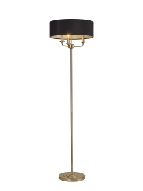 DK0989  Banyan 45cm 3 Light Floor Lamp Champagne Gold, Black